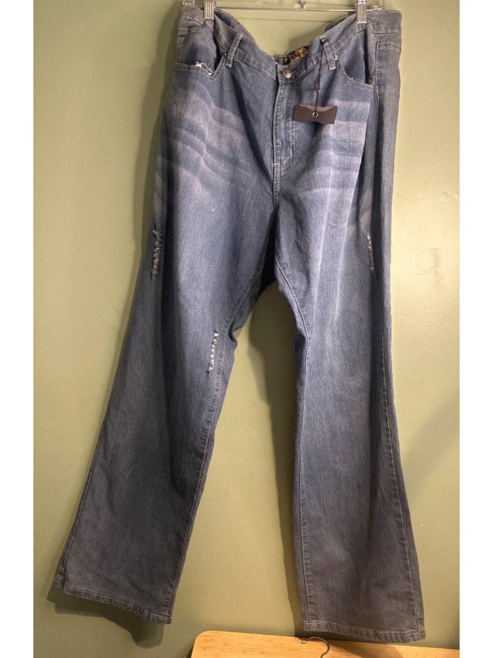 Neeso Womens 20 Y2K Western Bootcut Jeans NWT Embroidered Distressed Stretch